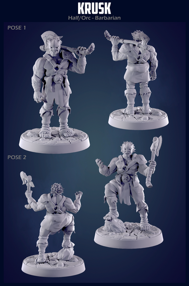 Krusk the Half Orc Barbarian